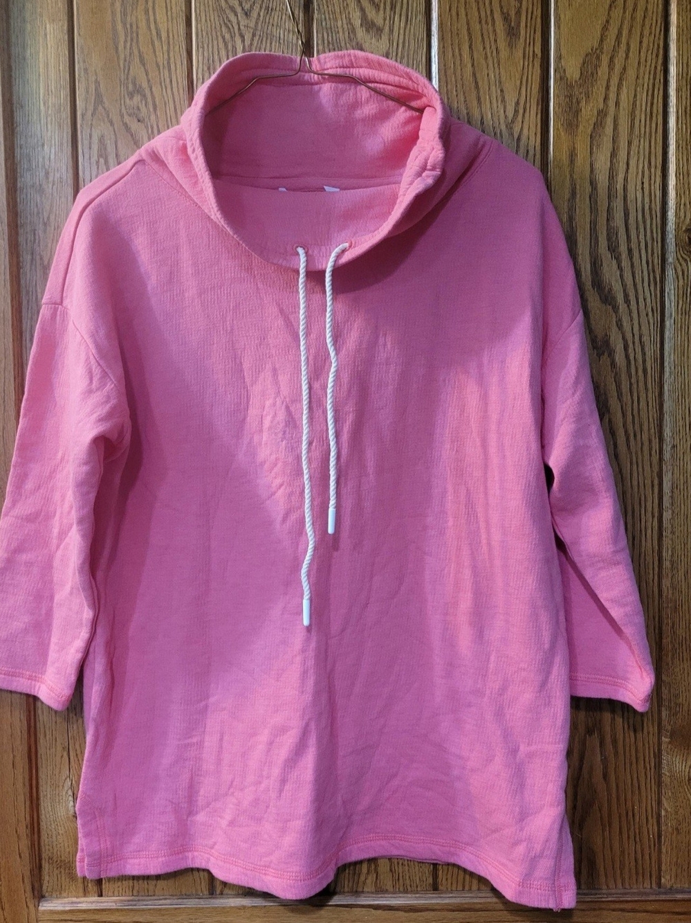 Talbots Pink Cords / Textured Funnel Neck Sweatshirt Size Small